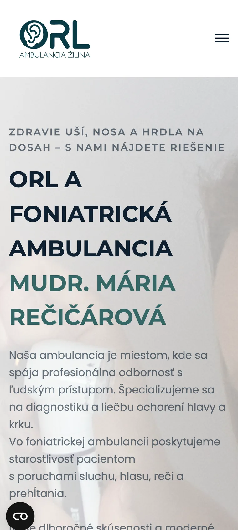 Web ORL ambulancie MUDr. Márie Rečičárovej na mobile